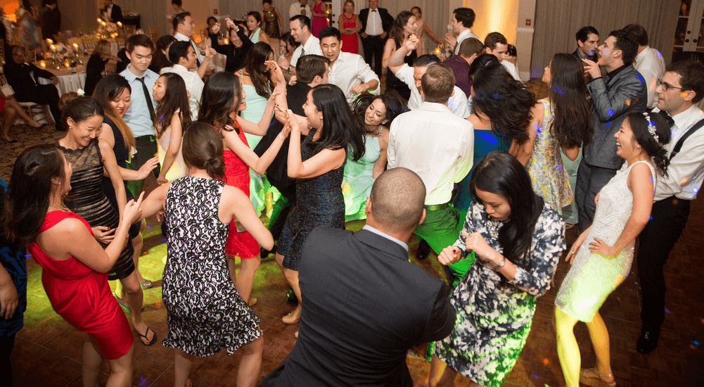 People dancing at Wiley Entertainment wedding reception