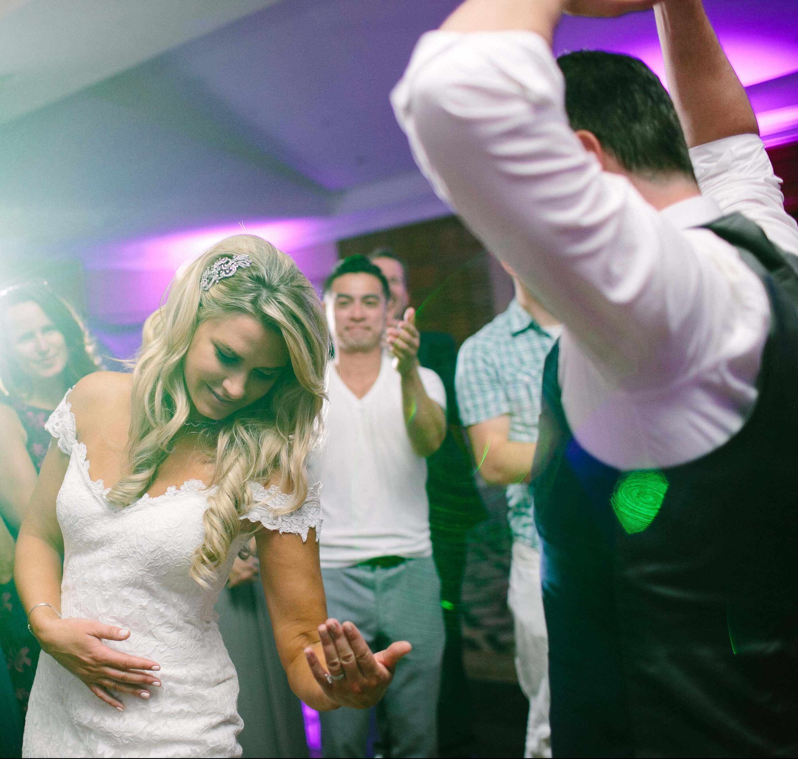 Bride and groom dancing at Wiley Entertainment wedding reception