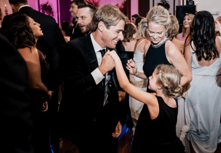 Family dancing at Wiley Entertainment wedding reception