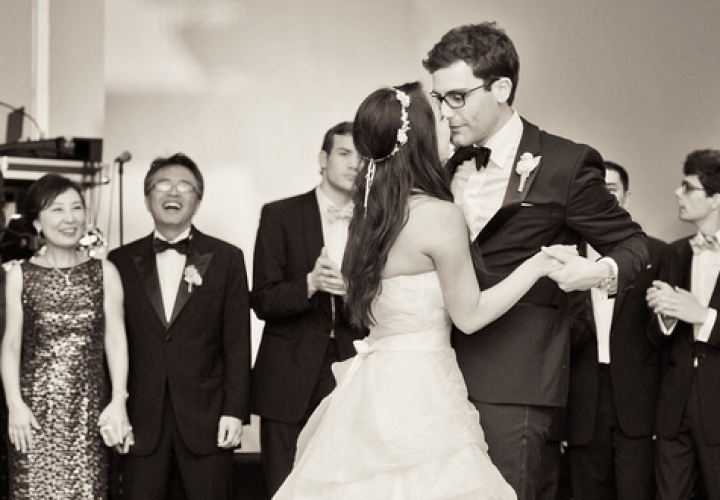 Bride and groom's first dance at Wiley Entertainment wedding reception